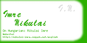 imre mikulai business card